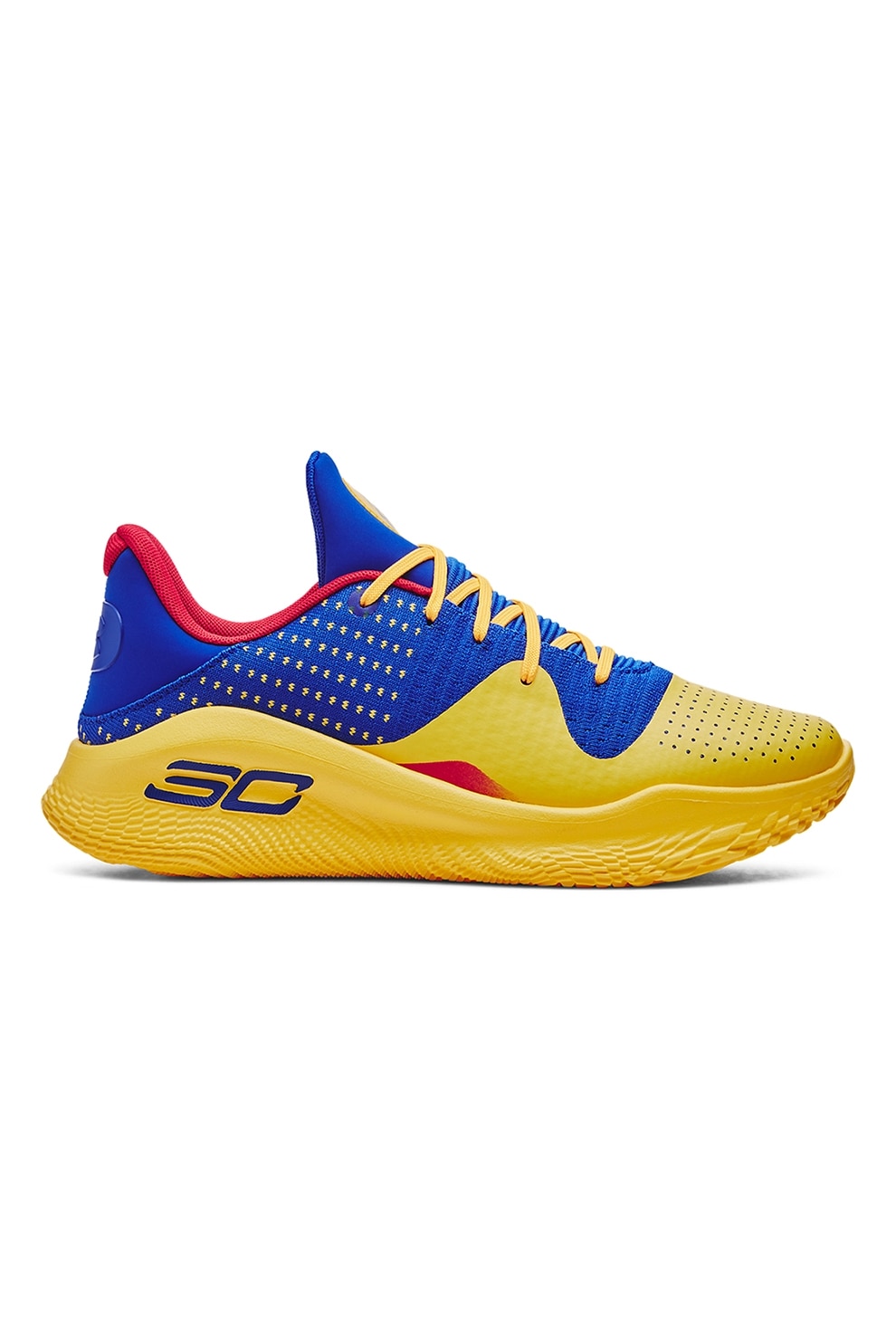 Under Armour, Pantofi pentru baschet Curry 4 Low Flotro, Galben
