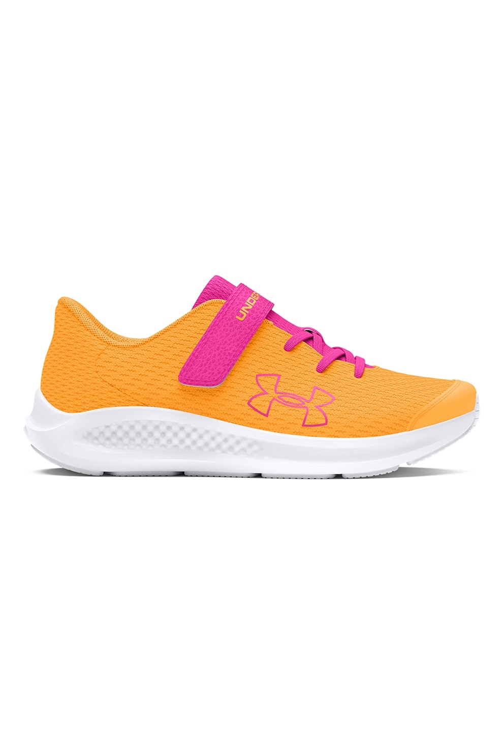 Under Armour, Pantofi cu velcro pentru alergare GPS Pursuit 3, Portocaliu, Roz, 33 EU