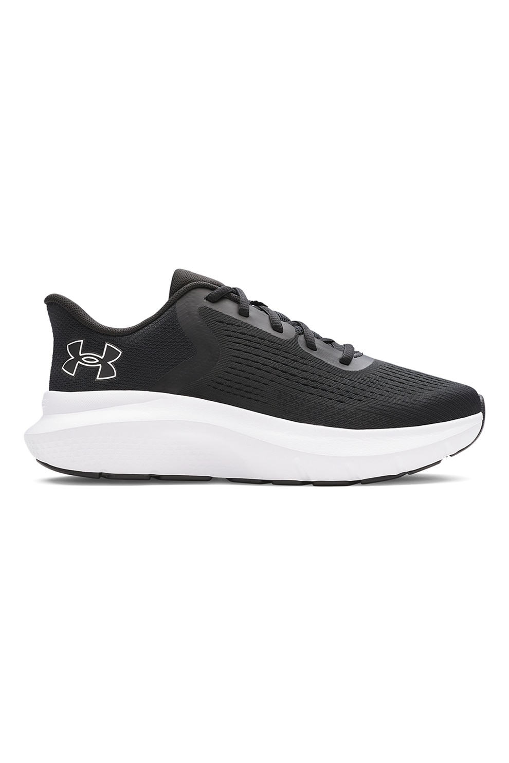 Under Armour, Pantofi Charged Rogue 5 cu logo pentru alergare, Negru, 7.5