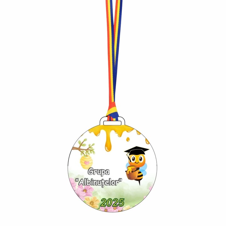 Medalie Gradinita, Lemn, Multicolor, 6×6, 5cm, MDUV013