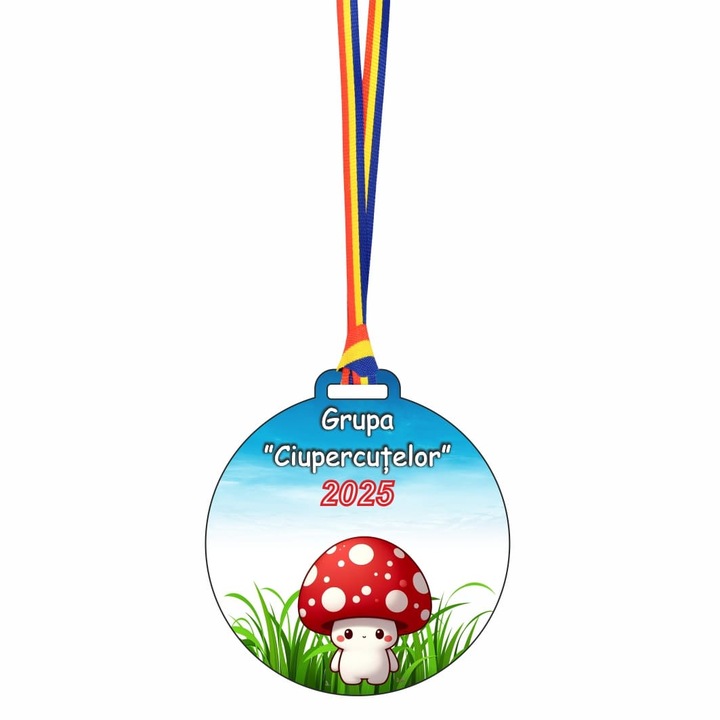 Medalie Gradinita, Lemn, Multicolor, 6×6, 5cm, MDUV006