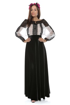 Ie din voal matase Steaua fara nume, Alb fildes Ie din voal matase Steaua fara nume, Alb fildes