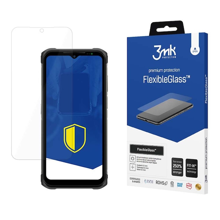 Folie de protectie hibrida 3MK FlexibleGlass pentru Ulefone Armor 12S, antizgarieturi, antireflex, antibacteriana