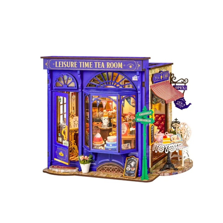 Rolife Babaház Miniatűr Készlet, Teaszoba, LED, 240x155x180mm