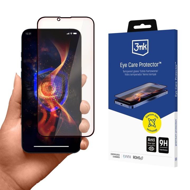 Филтър за синя светлина 3MK Eye Care Protector Стъклен протектор за екран Apple iPhone 13/13 Pro/14 W-3EyCaProt-AiP13P14