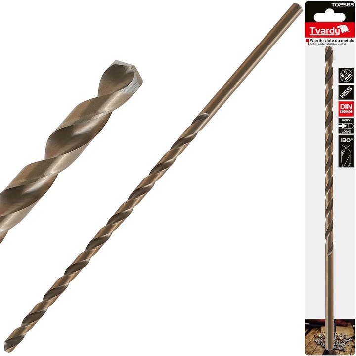 Burghiu HSS pentru metal 8.5 x 305 mm DIN1869, Tvardy T02585