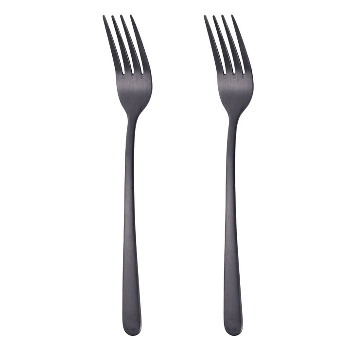 Rozsdamentes acél villa fekete 21cm - 2db