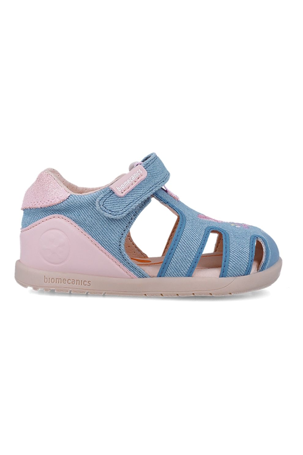 Biomecanics, Sandale din material textil cu inchidere velcro, Roz