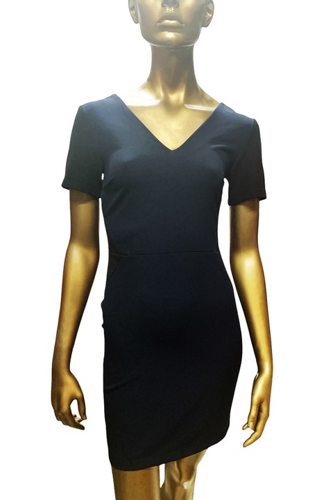 Rochie dama ETAM R Mila, maneca scurta, decolteu in V si spate, Bleumarin