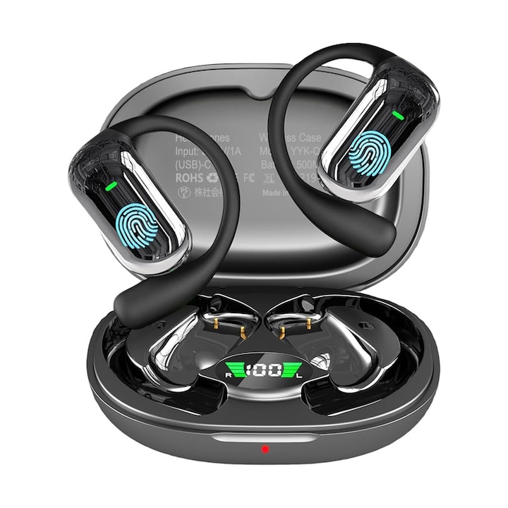 Слушалки с AI превод, слушалки за превод в реално време, 144 многоезични аудиокниги, превод от английски на испански, безжични Bluetooth слушалки с отворен гръб, чудесни за пътуване, бизнес и изучаване на езици