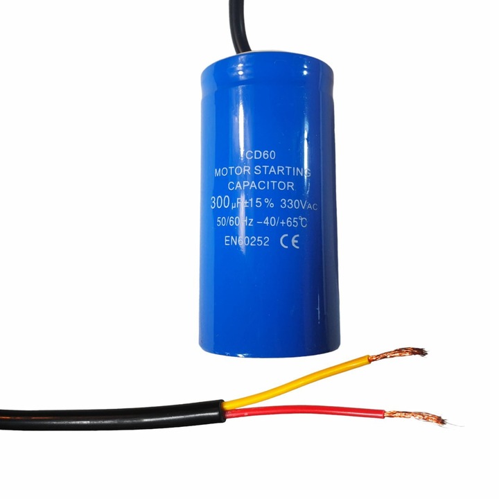 Condensator cu fire CD60 300µF 50x100mm 330V