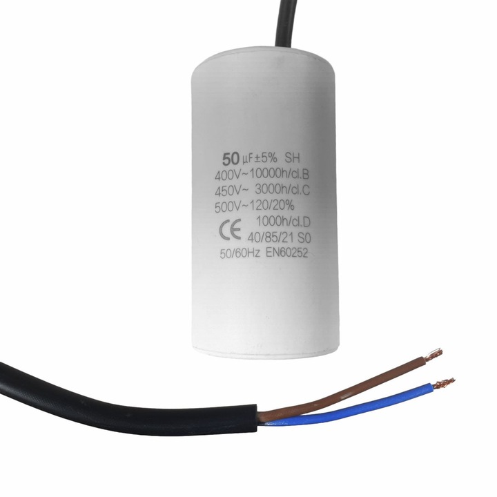 Condensator cu fire CBB60 50µF 50x95mm 450V