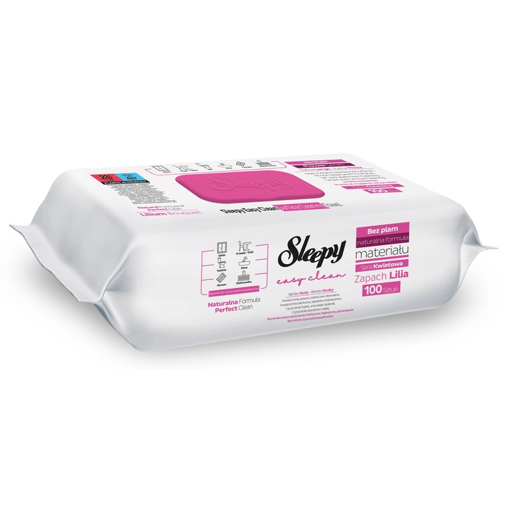 Servetele umede Sleepy Easy Clean, Crini, Lilium Bouquet multisuprafete, 100 buc