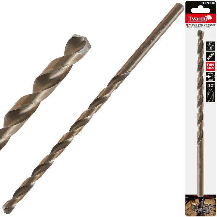 Burghiu HSS pentru metal 10 x 265 mm DIN1869, Tvardy T02600