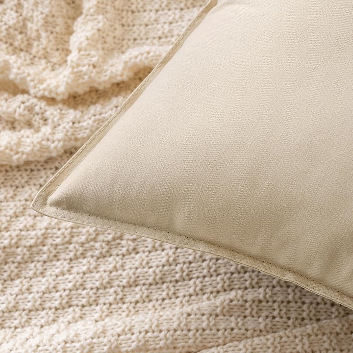 Декоративни калъфки за възглавници 45х45 см 2 бр. Бежово