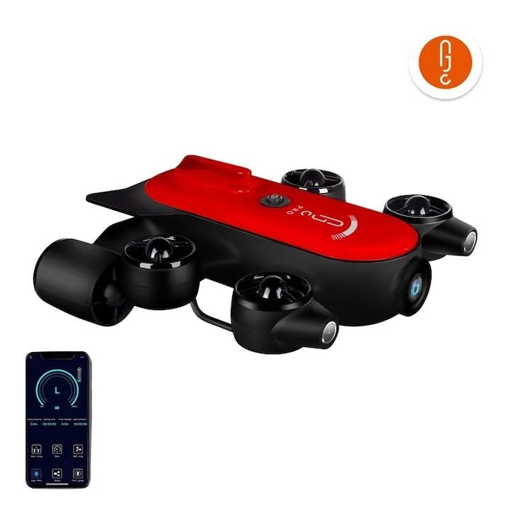 Geneinno T1-Pro 4K UHD подводен дрон, 150 м дълбочина, 9000 mAh, 380x348x168 mm