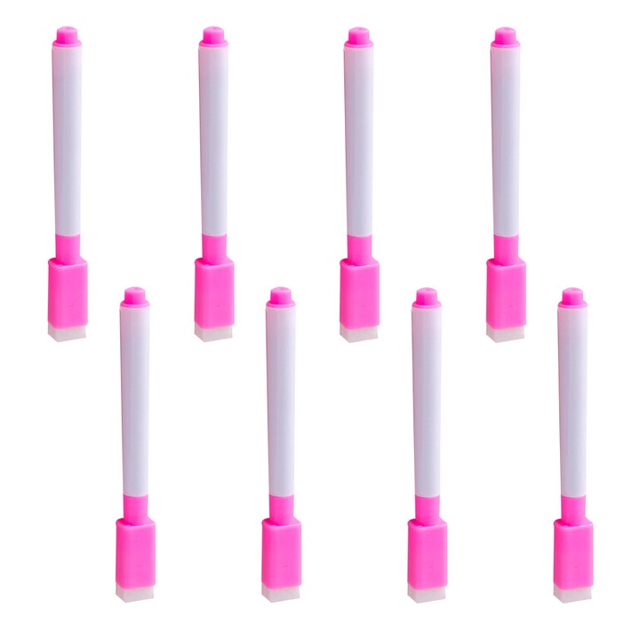 Комплект от 8 маркера за бяла дъска, изтриваеми, миещи се, с цветна сърцевина