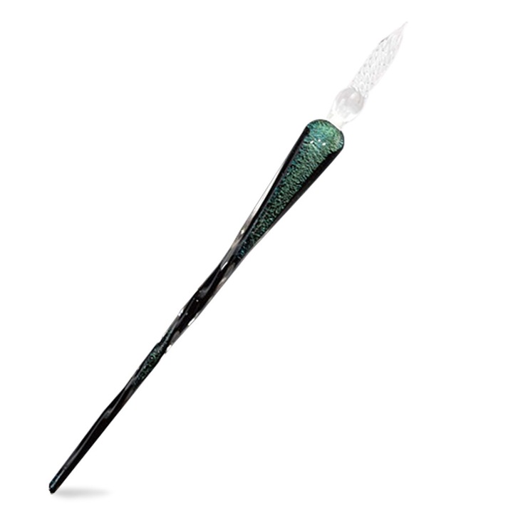 Калиграфски инструмент, ръчно изработено стъкло, зелено