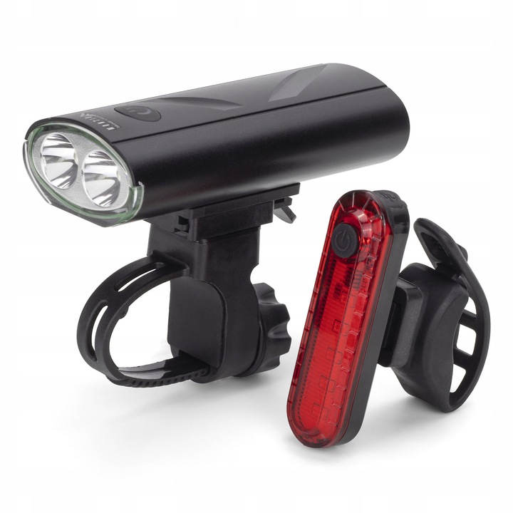 Комплект светлини за велосипед, Montis, LED, водоустойчиви, 270lm, черни, 300mAh/1200mAh