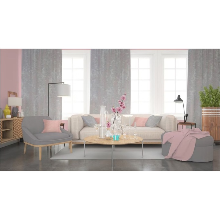 Perdele TIEMPO ROSE, dimensiune 130x255 cm