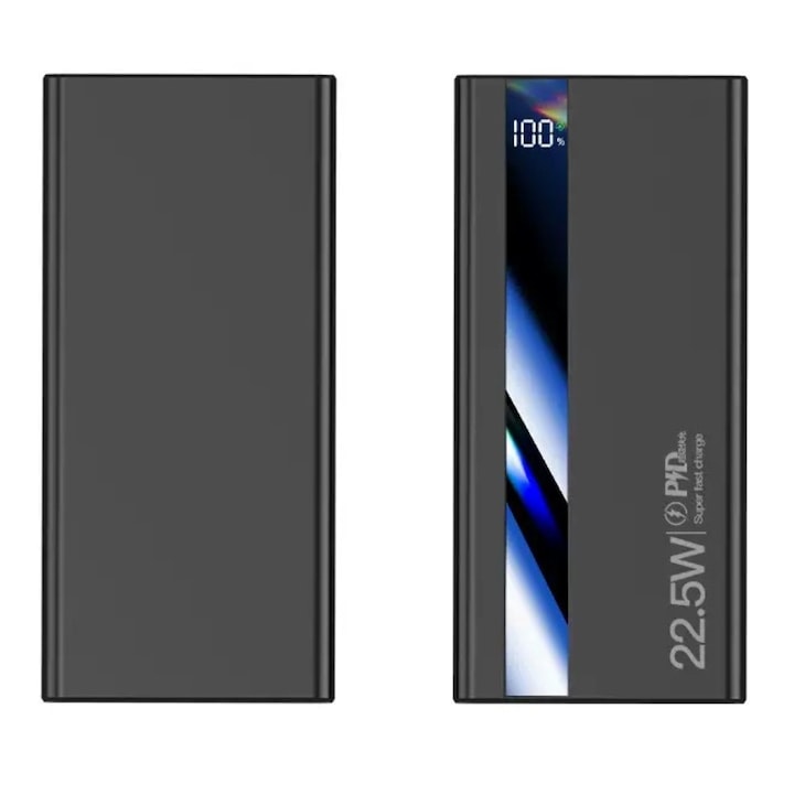 Външна батерия Power Bank с ултра бързо зареждане, Fast Charge, 22, 5W, 10 000 mAh, черна
