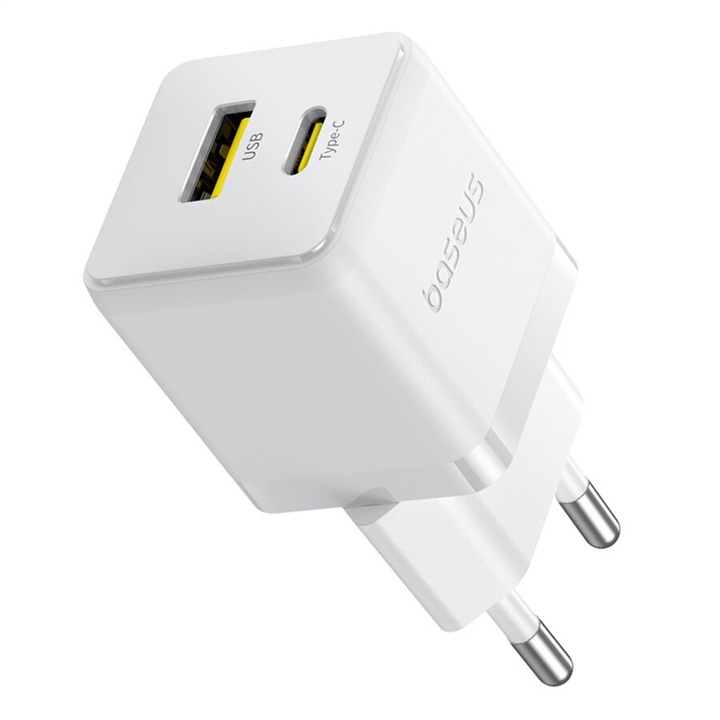 Incarcator EU 20W, USB, Type-C - Baseus Palm (CCZC20UE) - Moon White