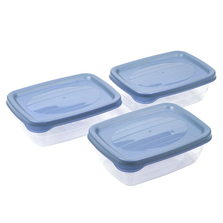 Recipiente Alimente Bleu Transparente 600ml - 3 buc