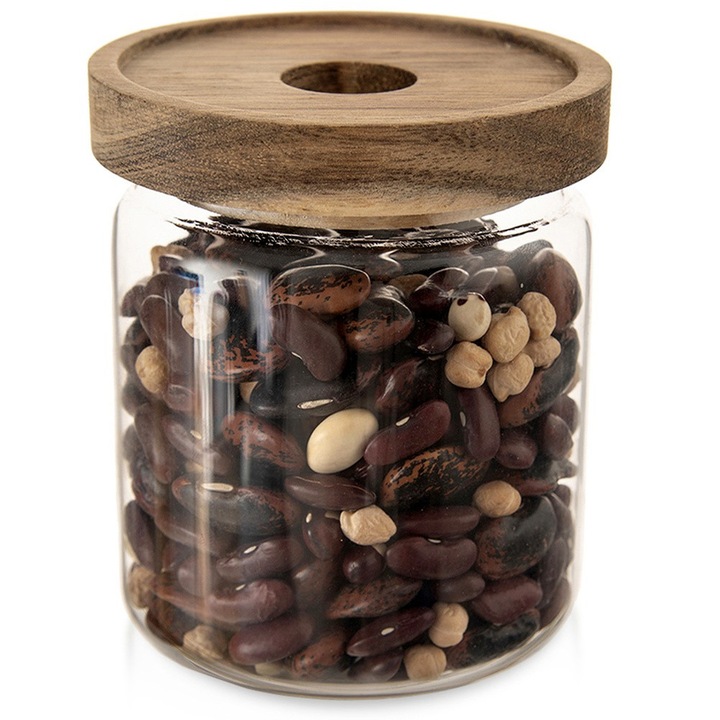 Borcanas cu capac din sticla, ORION, 730 ml, 10x12,5 cm, cu garnitura de silicon