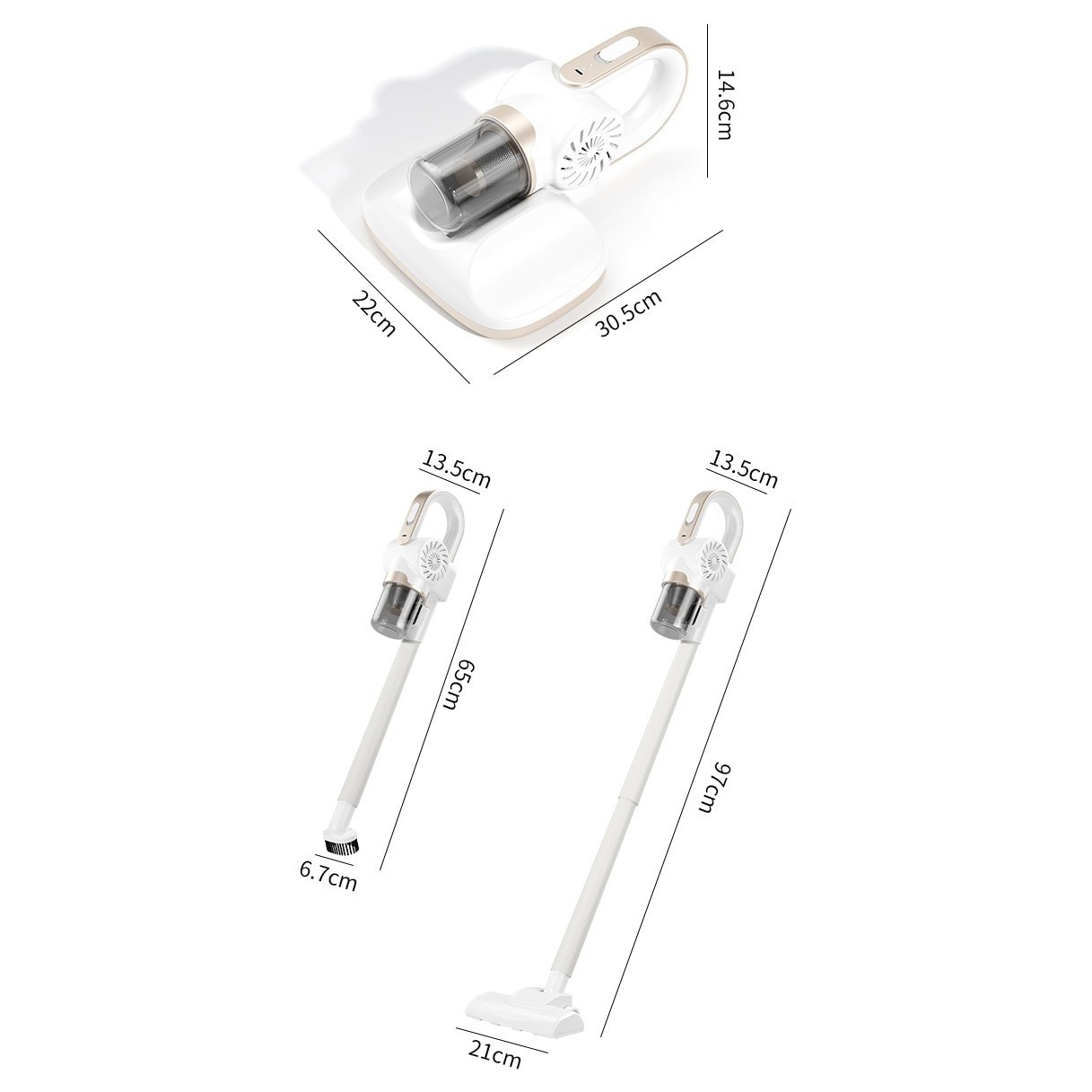 Aspirator fara fir, 120W, sterilizare UVC, 8500Pa, capacitate cupa de praf 260ml, 2000mAh, potrivit pentru lucrari de curatenie casnica, alb