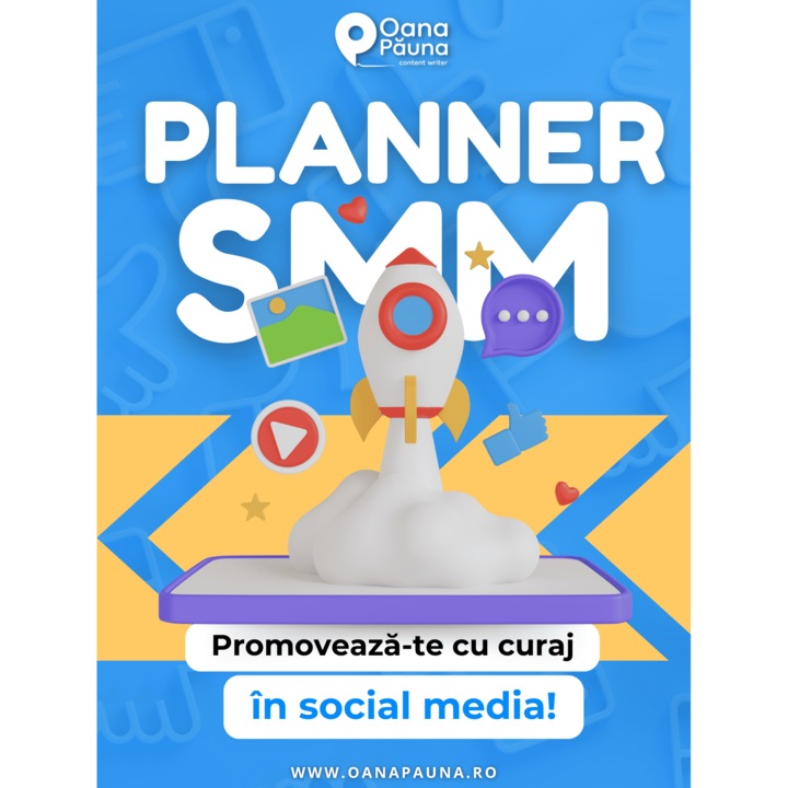 Planner social media 2025, tipărit, A5, copertă tare, design unisex, 140x200mm