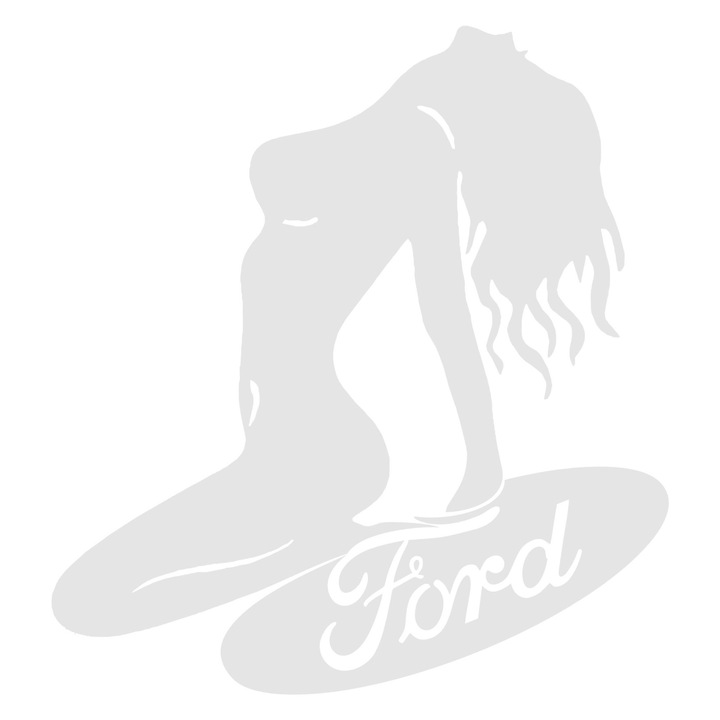 Ford lány figurás autómatrica, 04, fehér, 20 cm