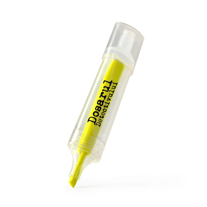 Marker Galben Fluorescent din plastic RPET reciclat cu un design translucid