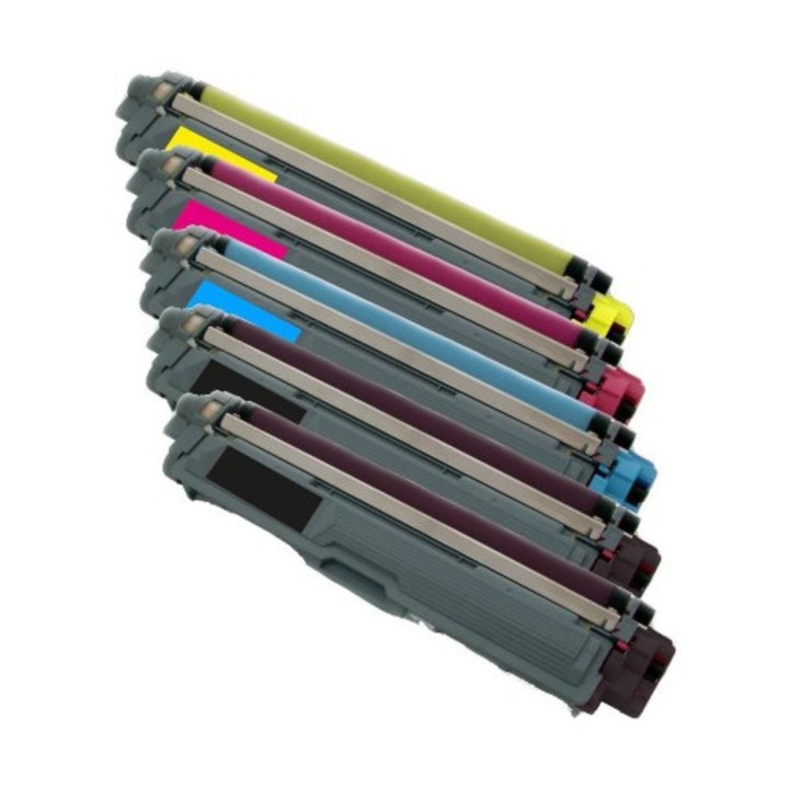Kit de 5 Tonere TN248XL Black 3000 Pagini Cyan, Magenta, Yellow 2300 Pagini Compatibil Brother DCP-L3520CDW, L3560, MFC-L3740, L8340, HL-L3220, L8240 MFC-L3760CDW