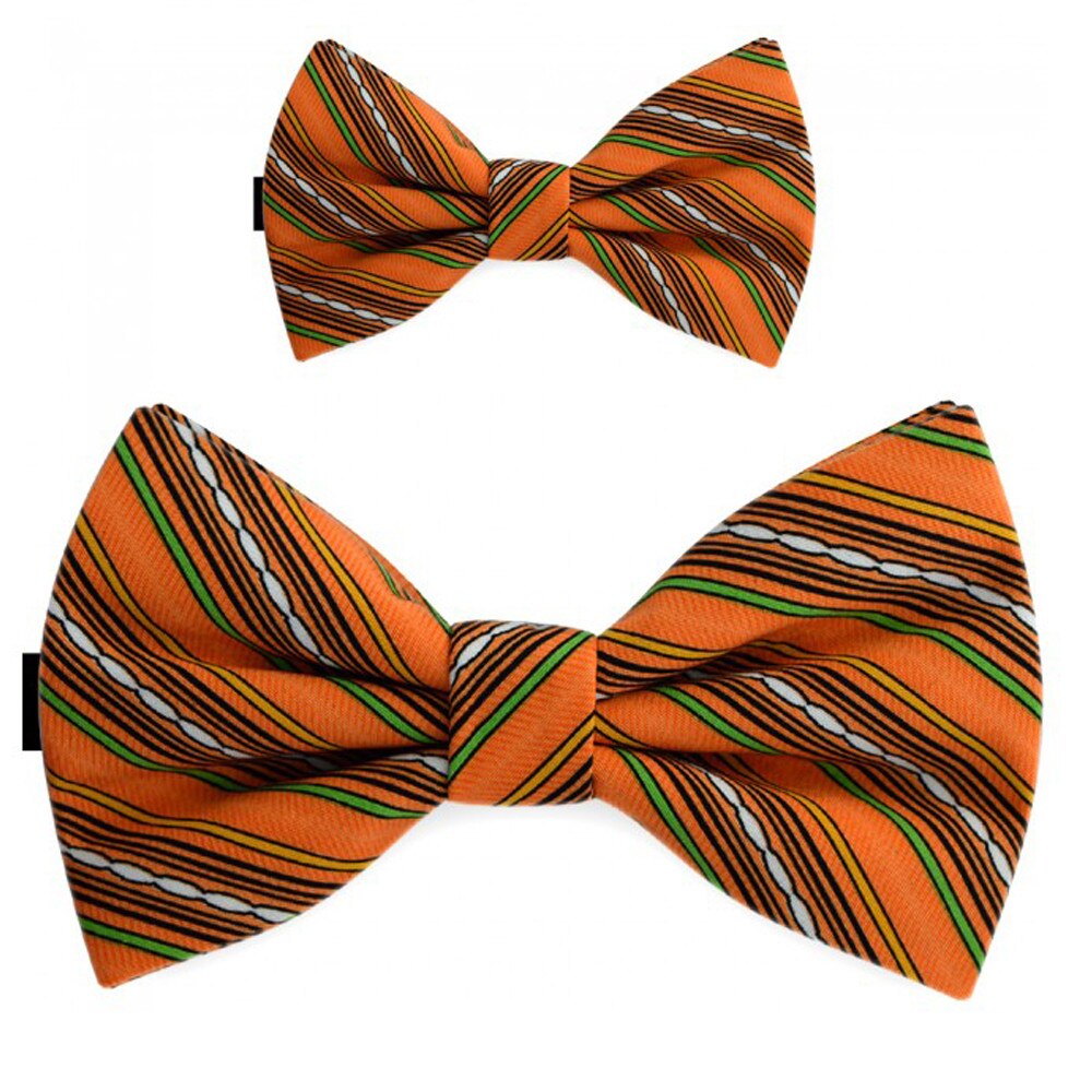 Papioane tata fiu, portocaliu, model dungi delicate oblice