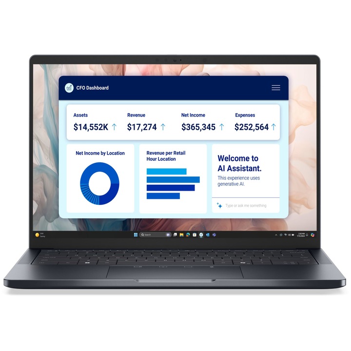 Лаптоп Dell Pro 14 Premium PA14250 с Intel Core Ultra 7 266V (2.2/5.0GHz, 14M), 16 GB, 512GB M.2 NVMe SSD, Intel Arc 140V, Windows 11 Pro, Черен