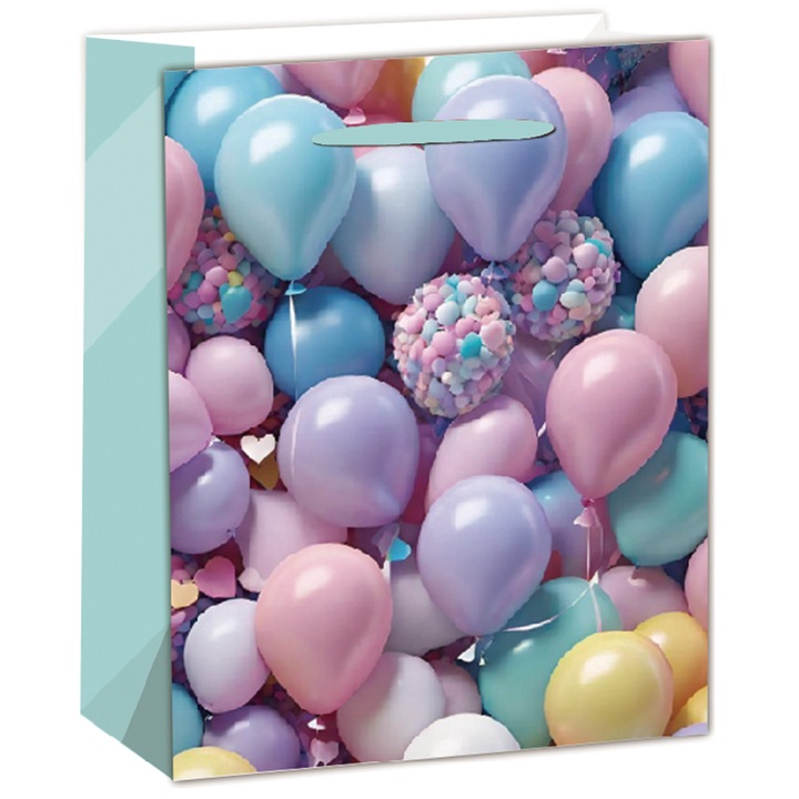 IRIS matt papírtasak lufik rózsaszín/kék 11 x 14cm