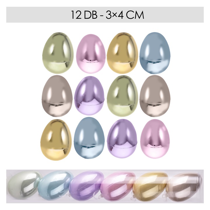 Oua decorative QX-IMPEX 12 buc sidef 6 culori 3x4/cutie
