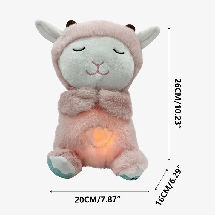 Papusa educationala YANYXR miel cu sunete si lumina alba, 20x15x10cm