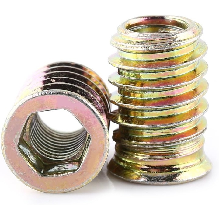 Set 20 bucati suruburi M8x20mm, insertii din otel carbon zincat, pentru mobilier din lemn