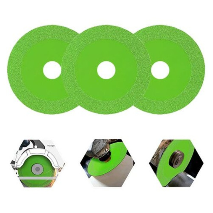 Иновативно решение за рязане, 3 броя диамантени остриета с многодупкова технология за разширяване, устойчивост на висока температура и ултратънък дизайн за прецизно рязане на стъкло, нефрит, кристал, съвместимо със 100 ъглошлайфа