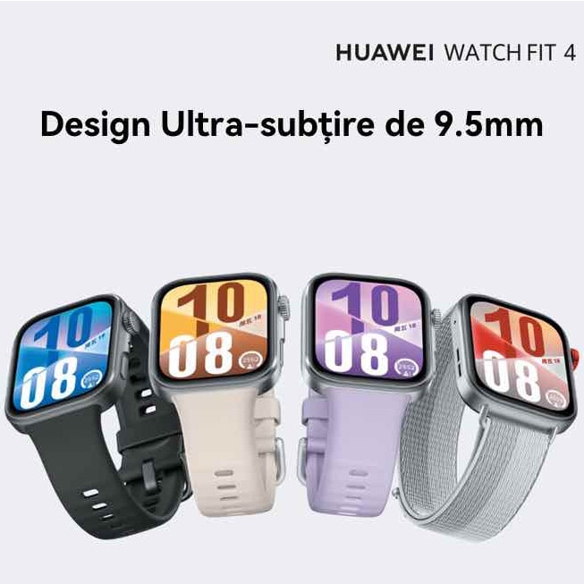 Smartwatch HUAWEI Watch Fit 4, Silver Body with Purple
