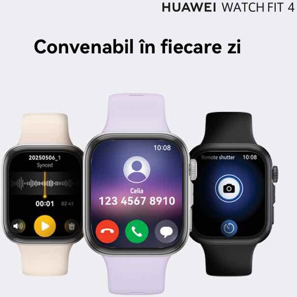 Smartwatch HUAWEI Watch Fit 4, Silver Body with Purple