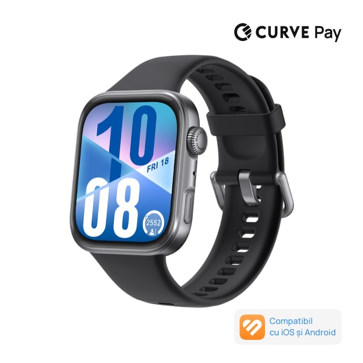 Smartwatch HUAWEI Watch Fit 4, Black Body with Black Fluoroelastomer Strap