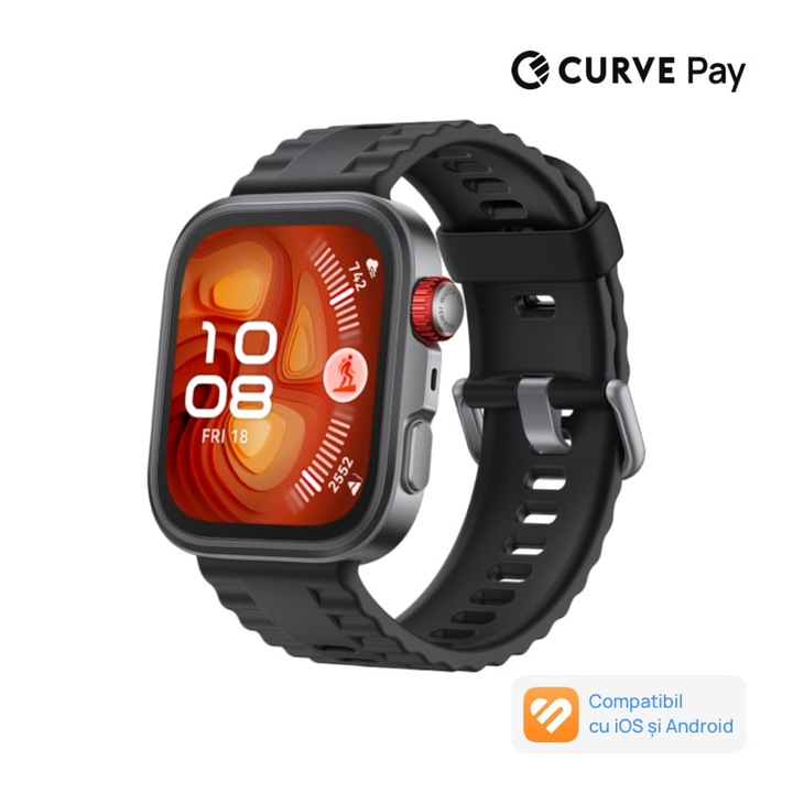 Smartwatch HUAWEI Watch Fit 4 Pro, Black Body with Black Fluoroelastomer Strap