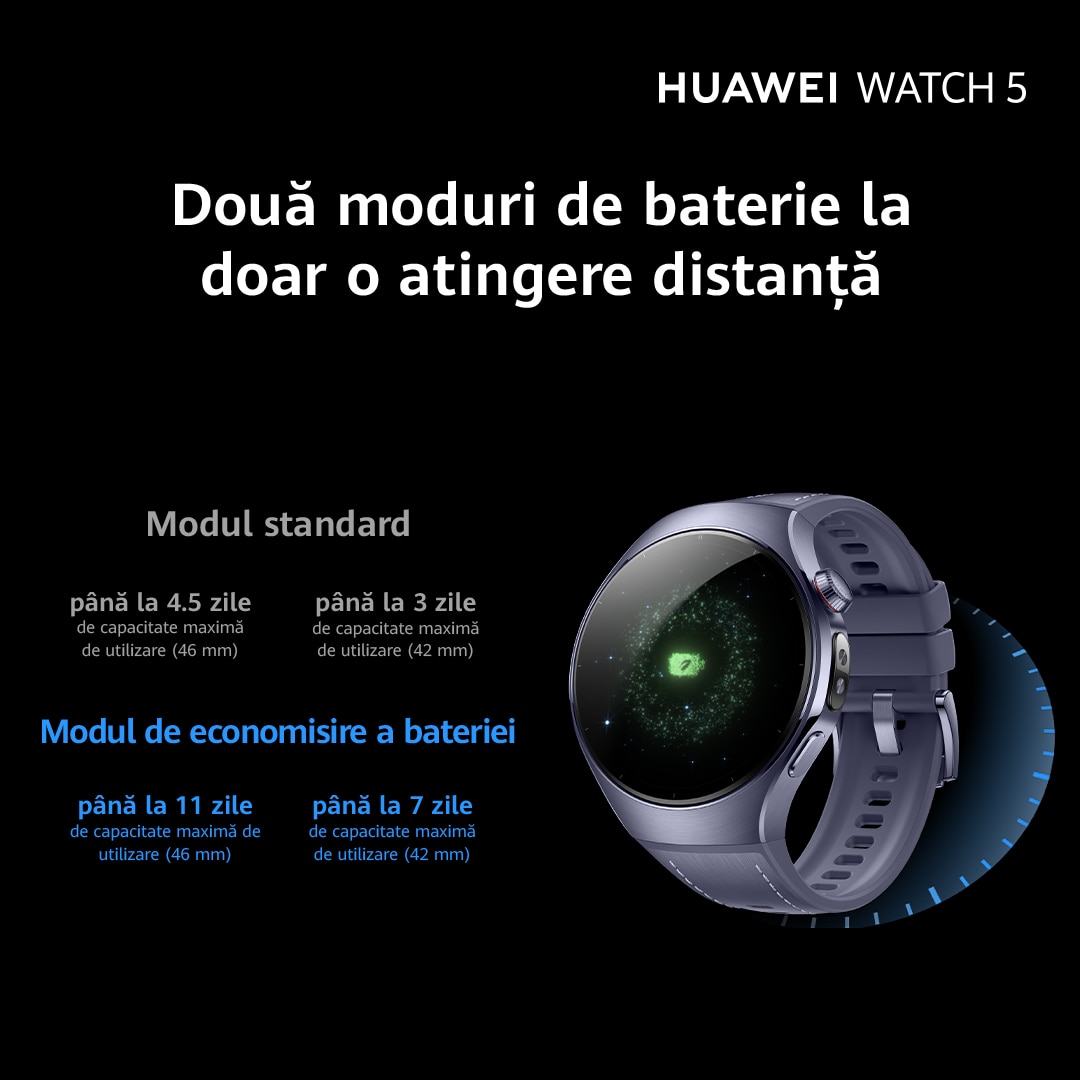 Smartwatch HUAWEI Watch 5 42mm, Stainless Steel Case with Light