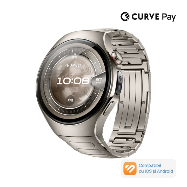 Smartwatch HUAWEI Watch 5 46mm, Aerospace-Grade Titanium Case with Titanium Strap, Health Glance, GPS
