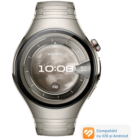 Smartwatch HUAWEI Watch 5 46mm, Aerospace-Grade Titanium Case with Dark Brown Composite Strap, Health Glance, GPS