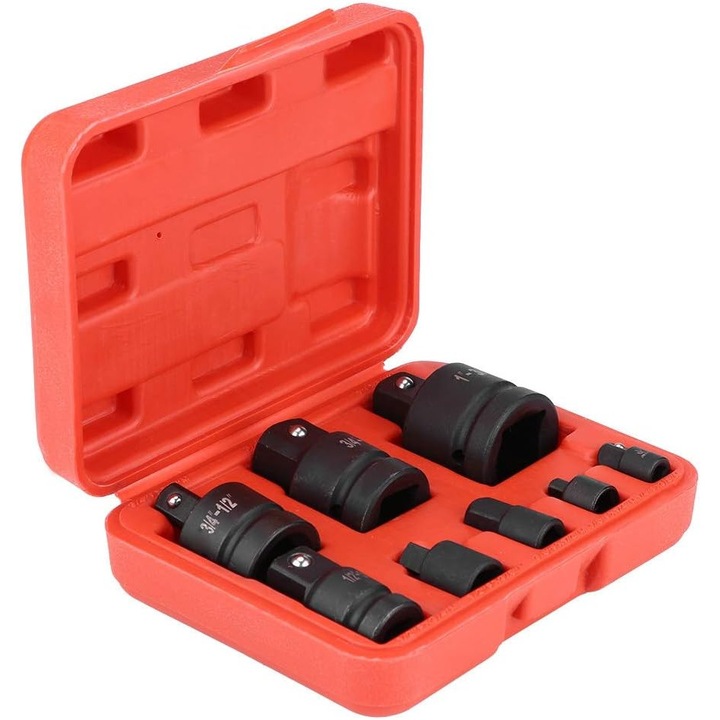 Set de adaptoare tubulare 8 piese, compatibilitate larga, rosu