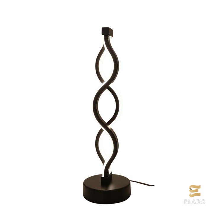 Lampa de Masa Artistica Spirala Infinit ELARO, Design Modern, Conexiune USB si Siguranta Tensiune Joasa – Iluminat Elegant pentru Birou si Spatii Moderne