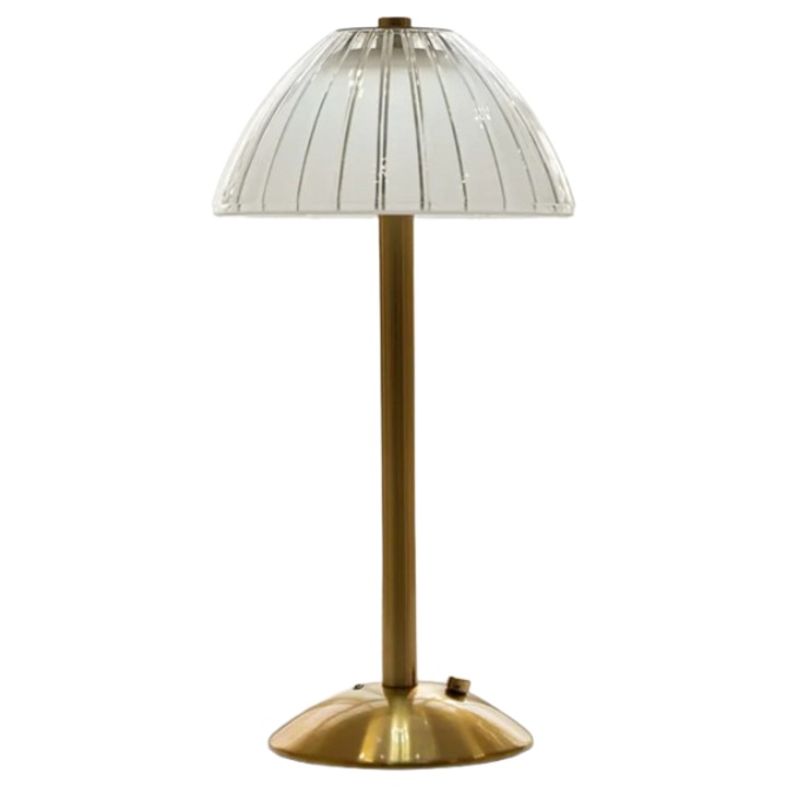 Lampa de masa Lanmou, LED, reincarcabila, fara fir, tactila, culoare auriu